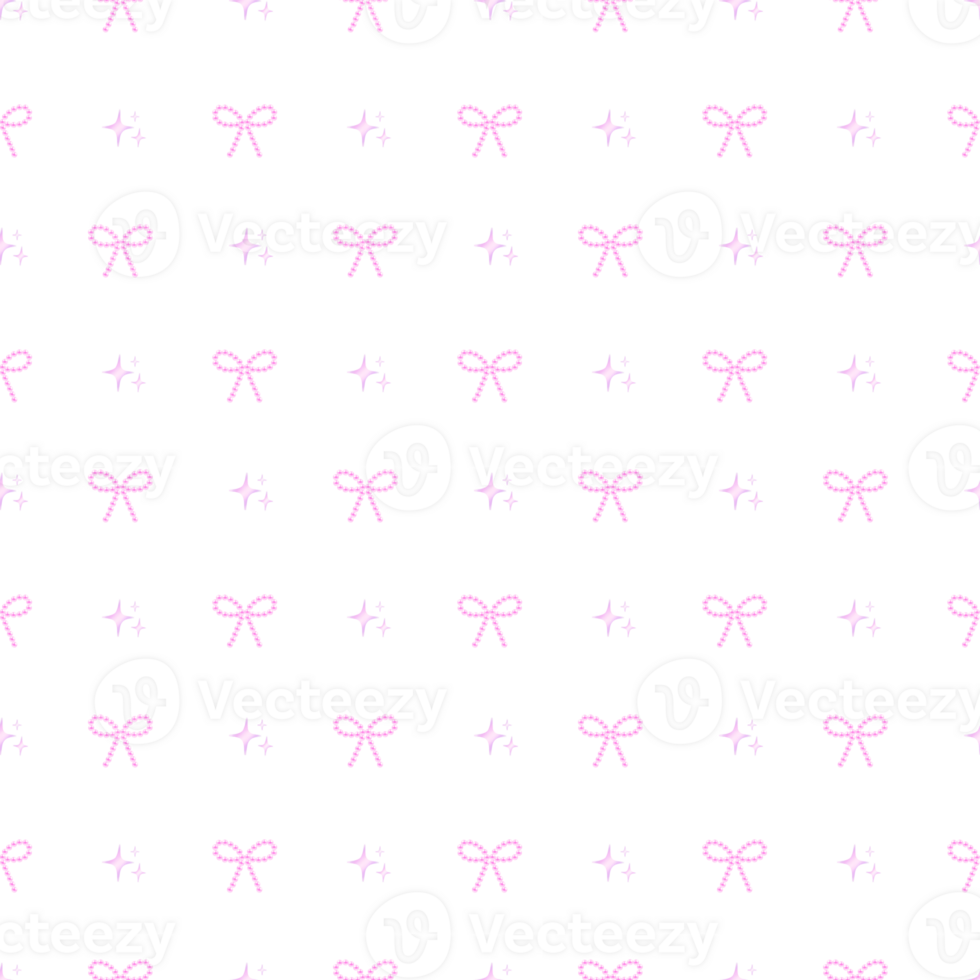 Coquette seamless pattern Pearl bow coquette png