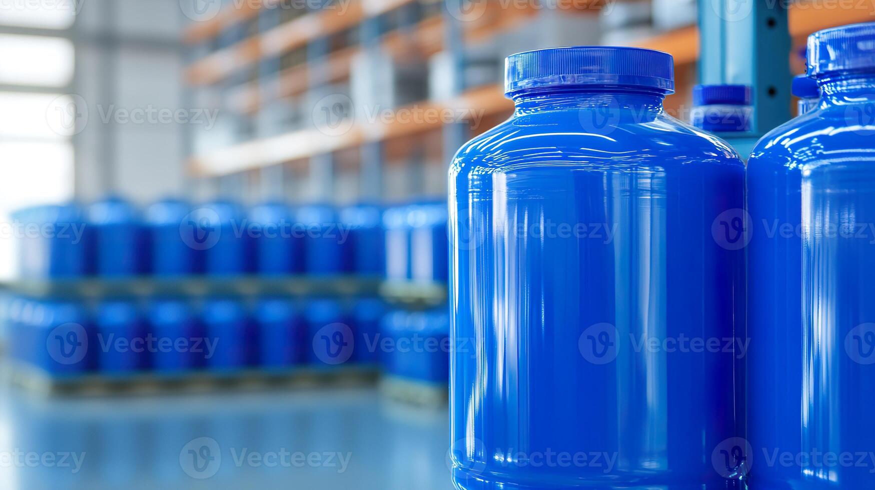 Safe chemical storage in industrial facility setting. photo