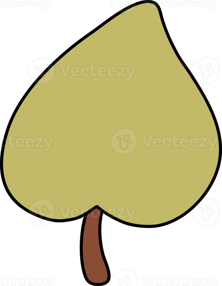 Autumn Green Leaves Cartoon Illustration png