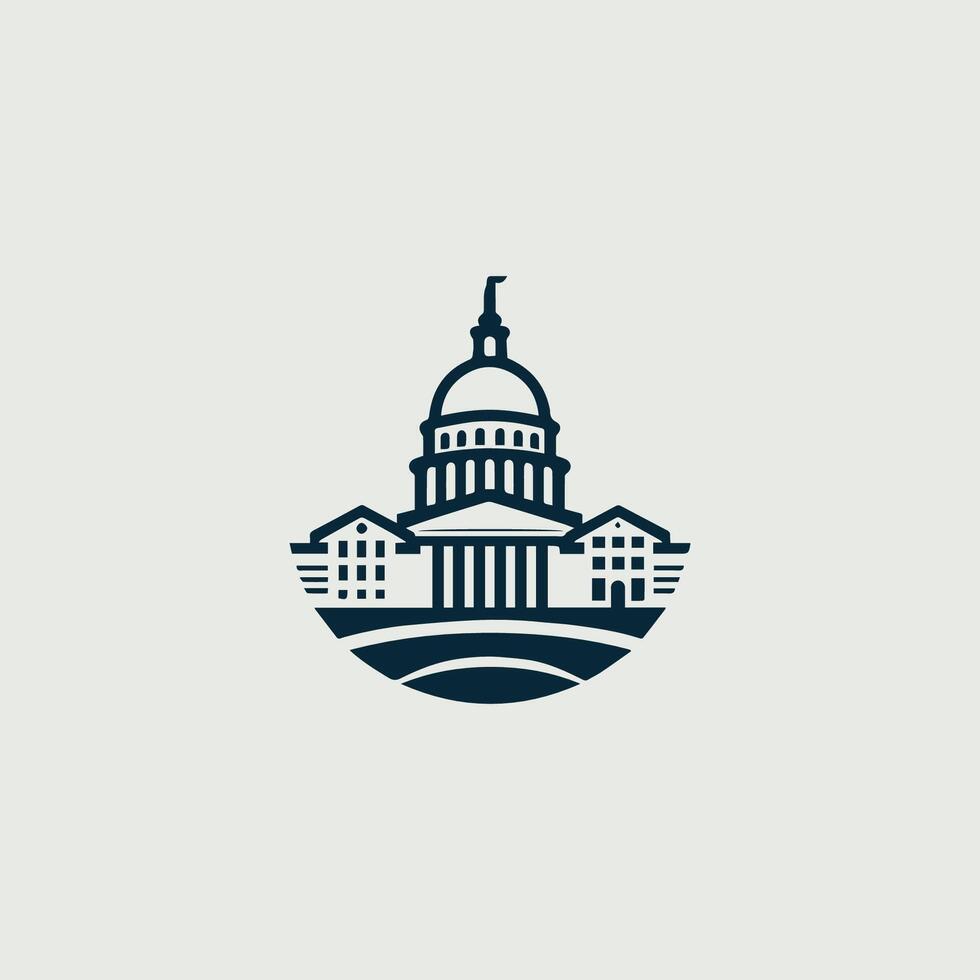 the capitol building is shown in a simple design vector