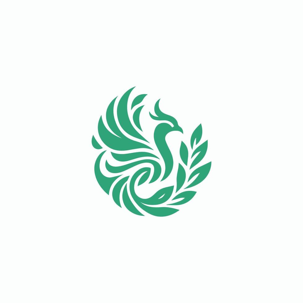 Floral Phoenix Logo vector