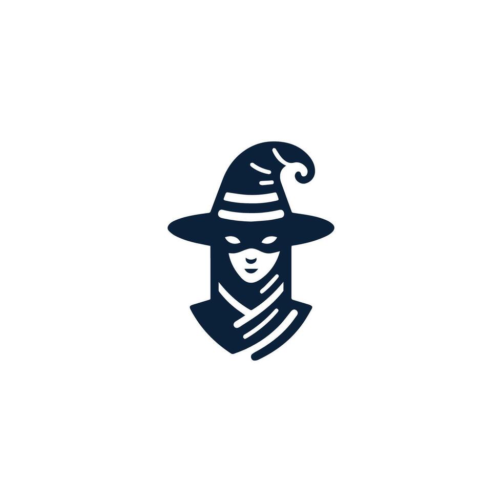 a witch hat icon on a white background vector