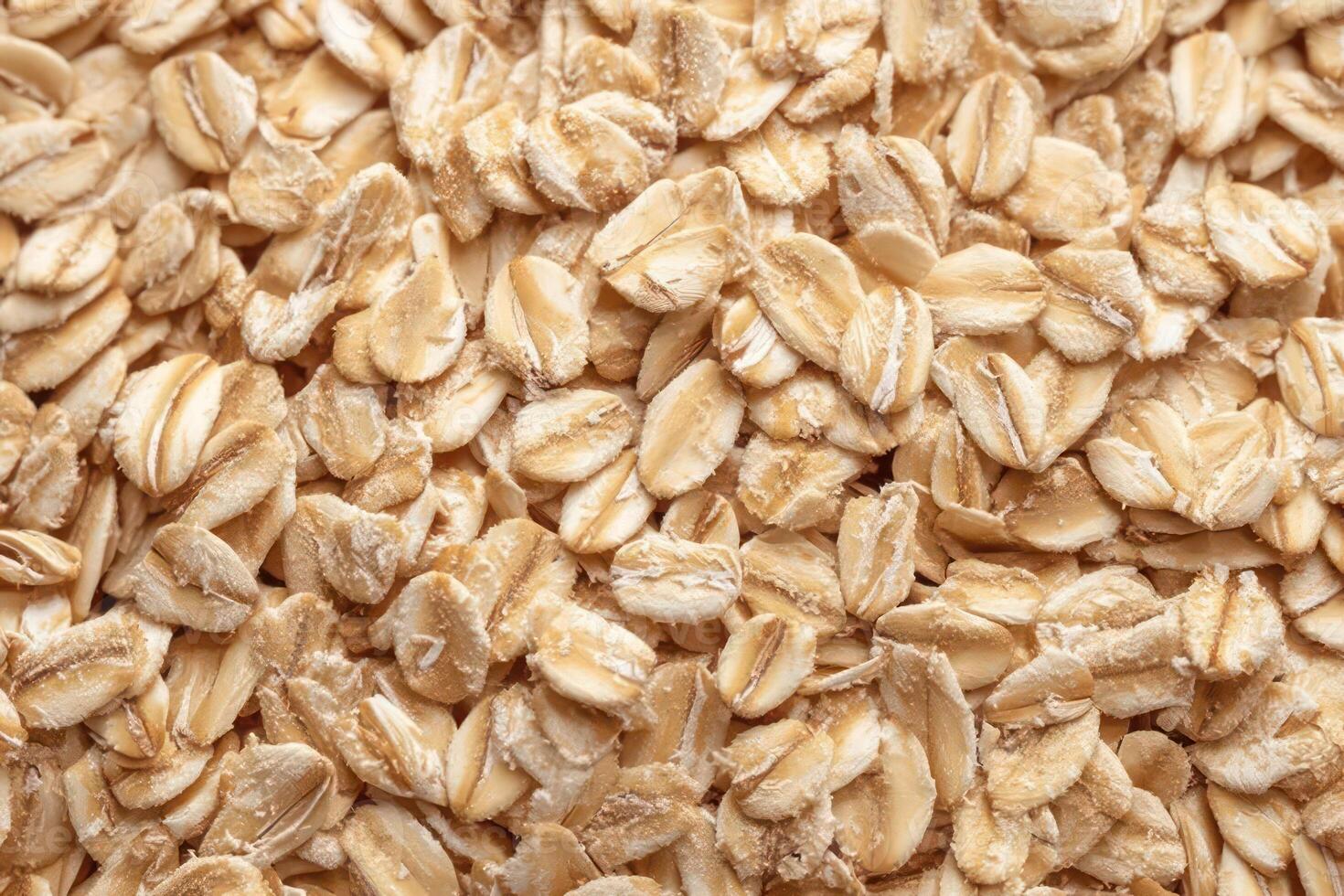 Rolled Oats Close Up Texture Dietary Fiber Healthy Breakfast Cereal photo