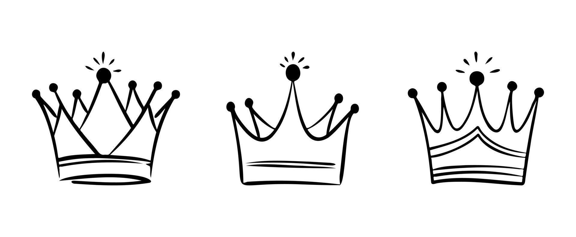 Hand Drawn Crown Doodle Illustration vector