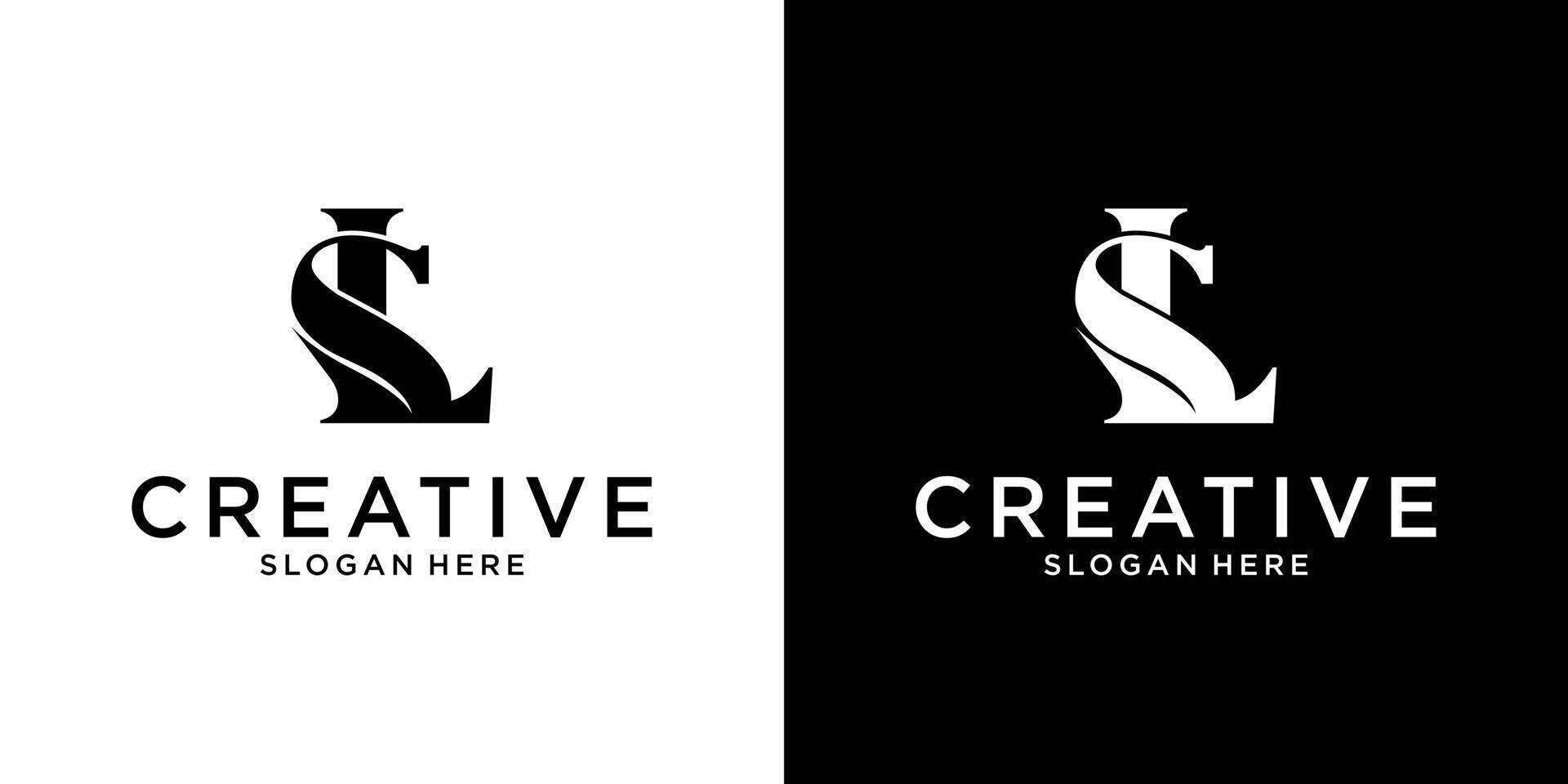 SL or LS initial letter logo design concep vector