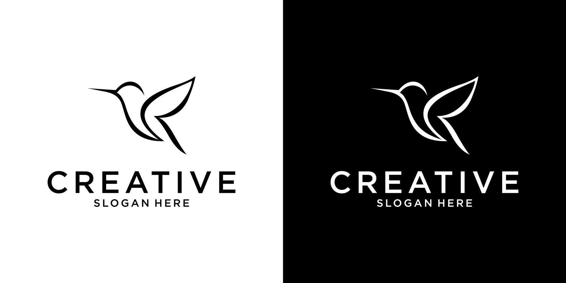 Hummingbird logo design. Bird logo design. vector
