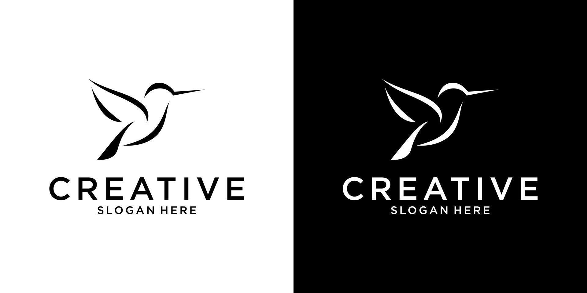 Hummingbird logo design. Bird logo design vector