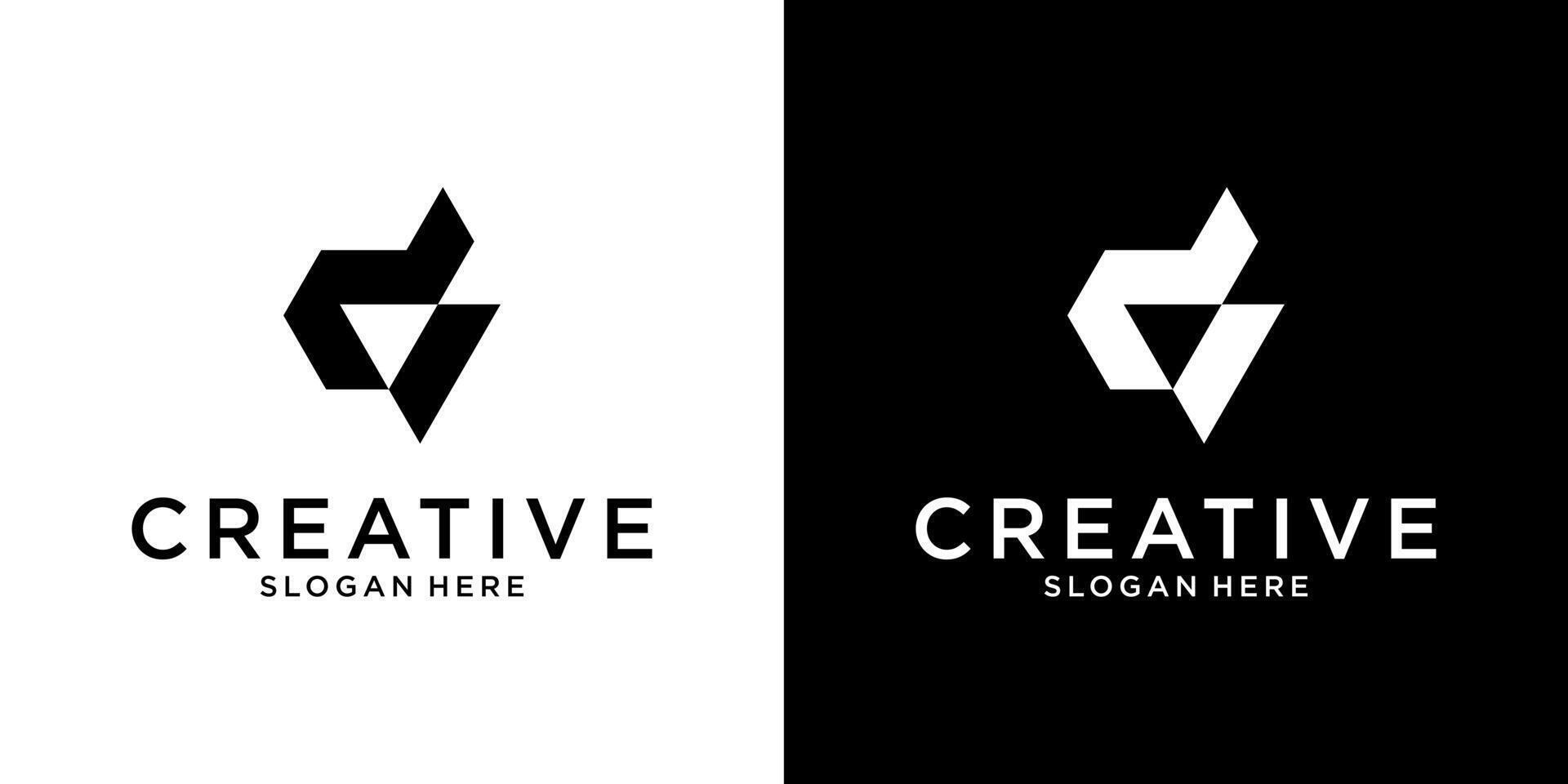 DV or VD initial letter logo design template vector