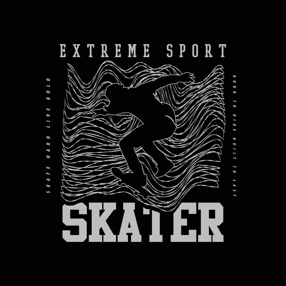 Skateboard Illustration typography t shirt, poster, logo, sticker, apparel merchandise vector