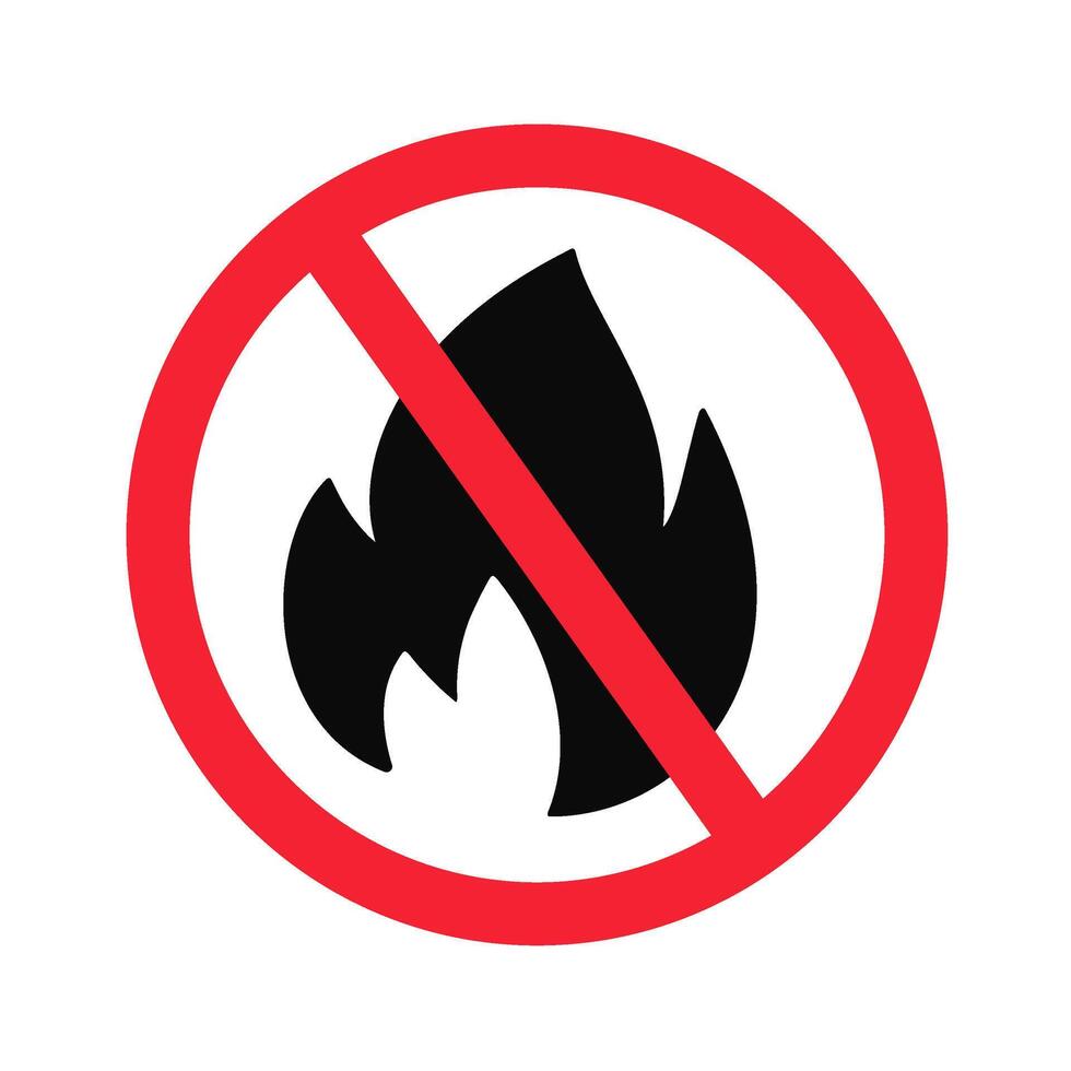 No Open Flames Warning Sign vector