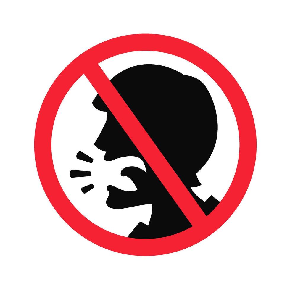 No talking loudly, no noise disturbance signs vector