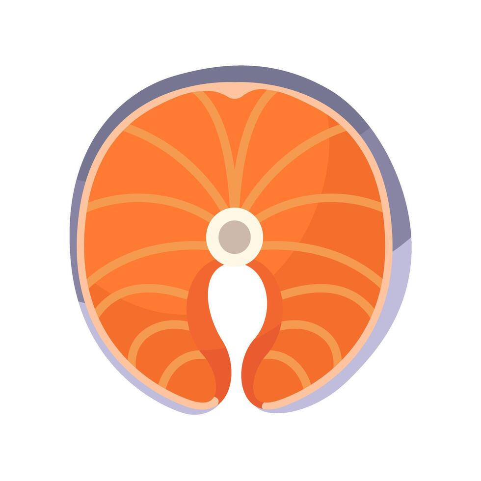 Fresh salmon steak illustration vector