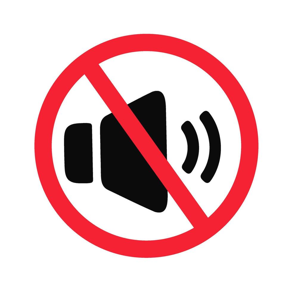 No Sound Symbol for Noise Restrictions vector