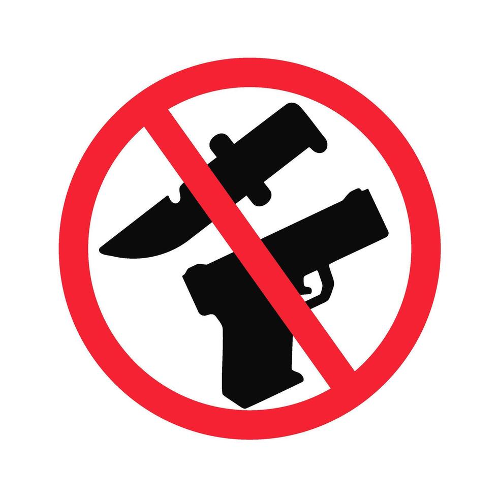 Prohibition sign against weapons and violence vector