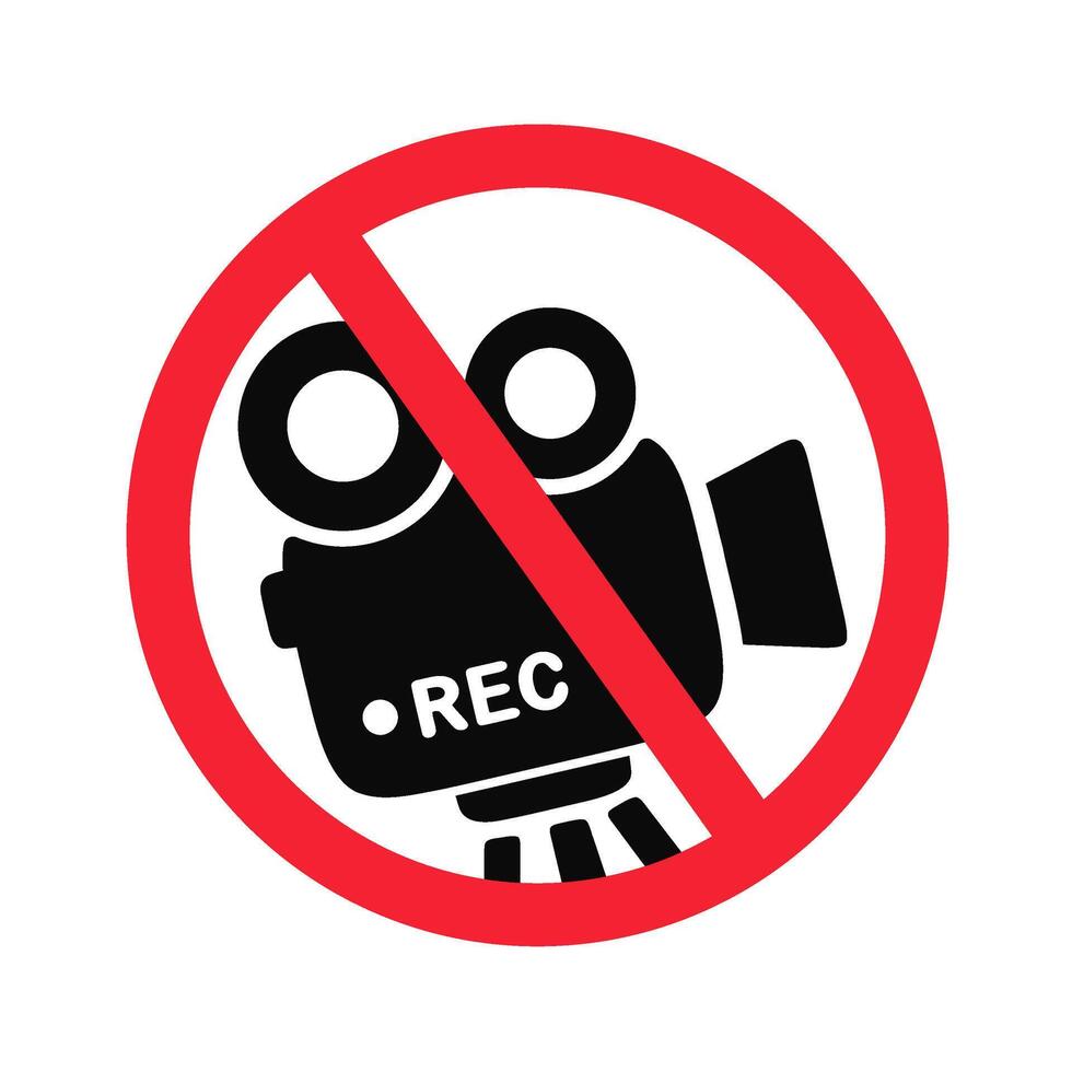 No Recording Allowed Symbol with Camera Icon vector