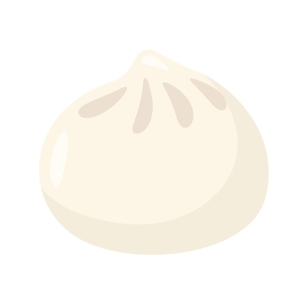 A single steamed dumpling with a smooth, glossy surface, showcasing traditional Asian culinary art. vector
