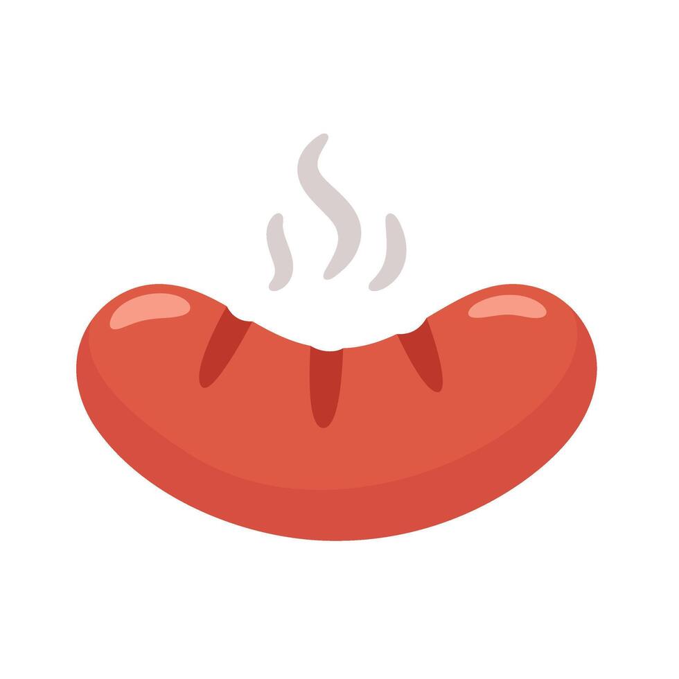illustration of a steaming sausage icon, perfect for culinary, food, and restaurant design projects. vector
