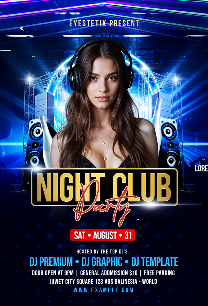 Night Club Party Social Media Flyer psd