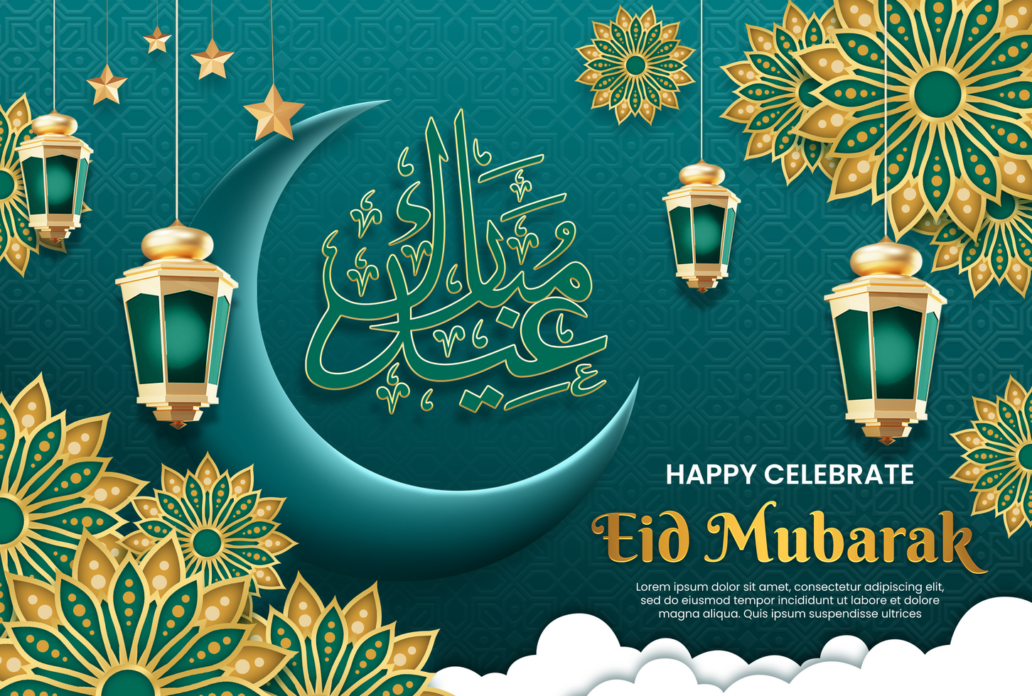 Happy Celebrate Eid Mubarak Ramadan Kareem Social Media Post psd
