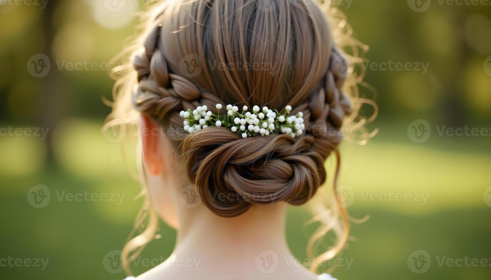 Braided Hair with Flower Detail photo