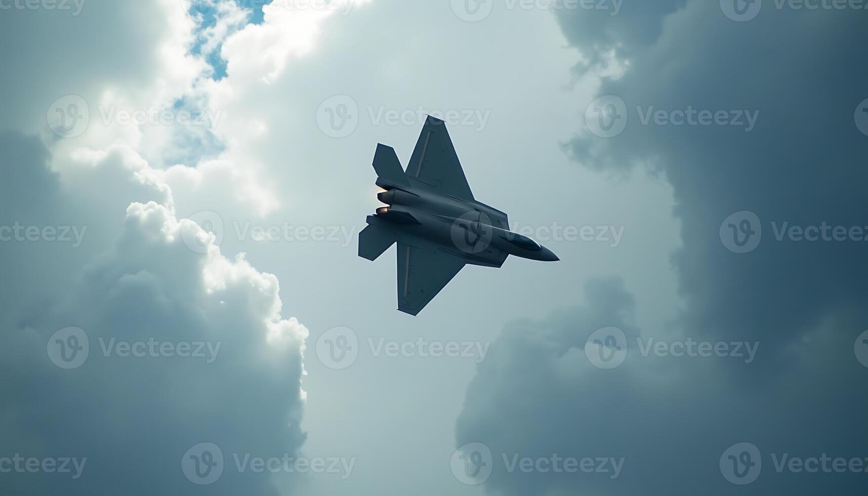 Jet Plane Flying Through Clouds photo