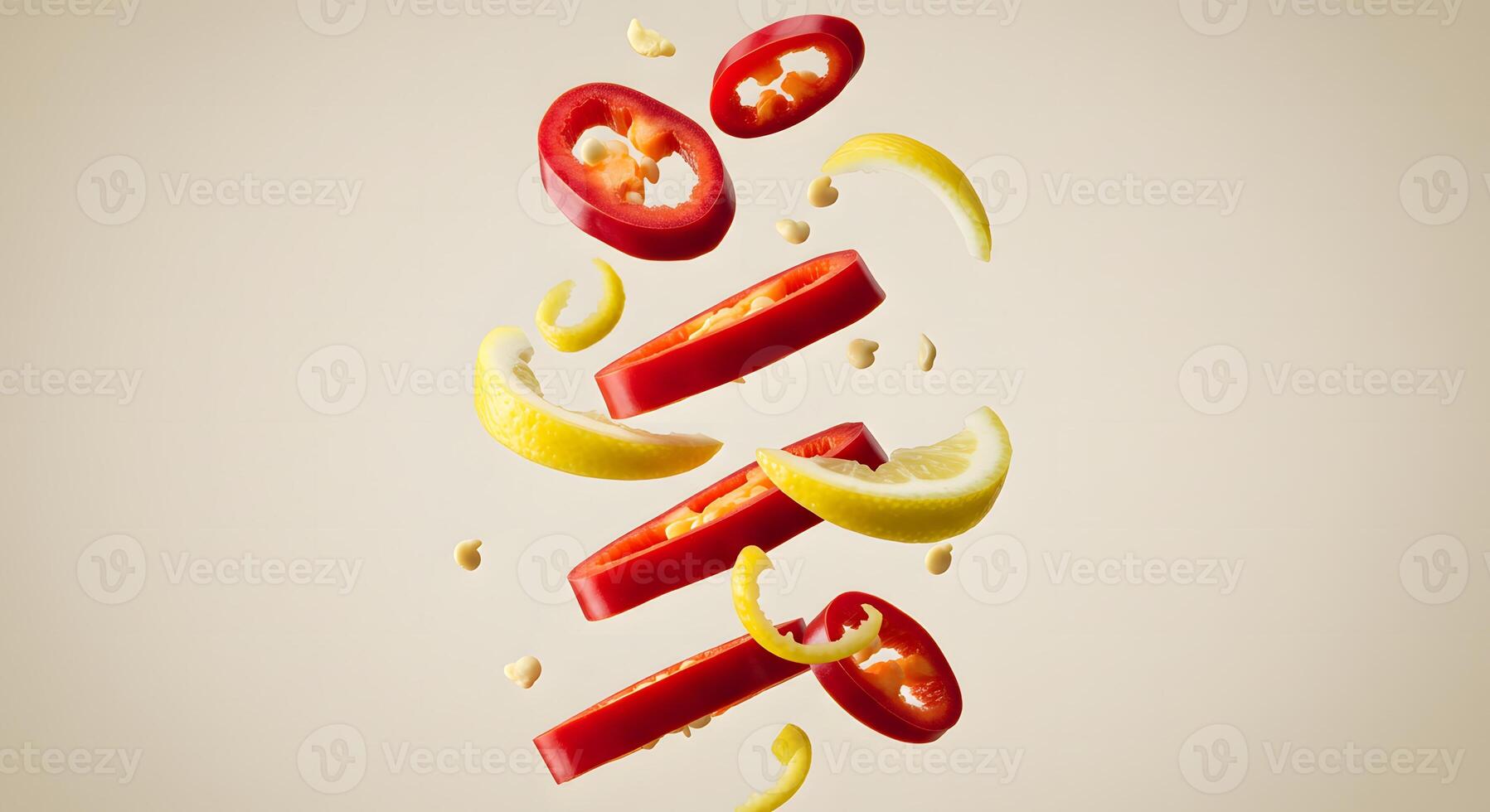 Red Pepper and Lemon Slices photo