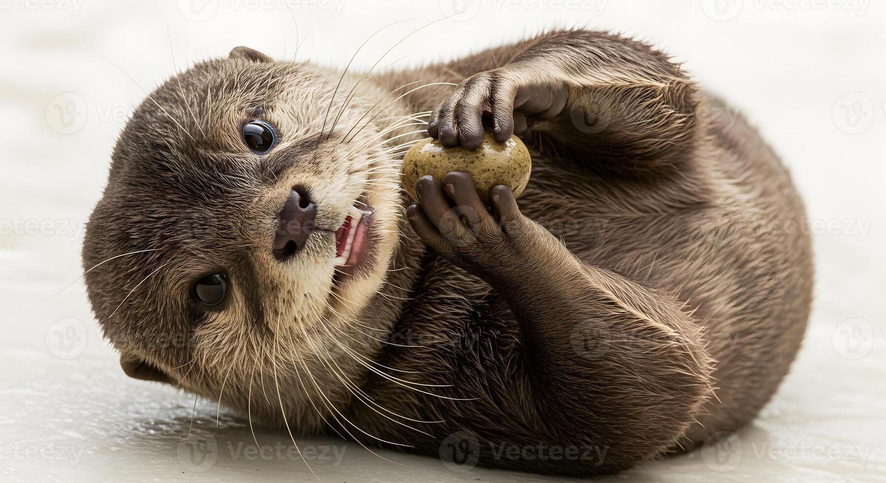 Otter with Stone photo