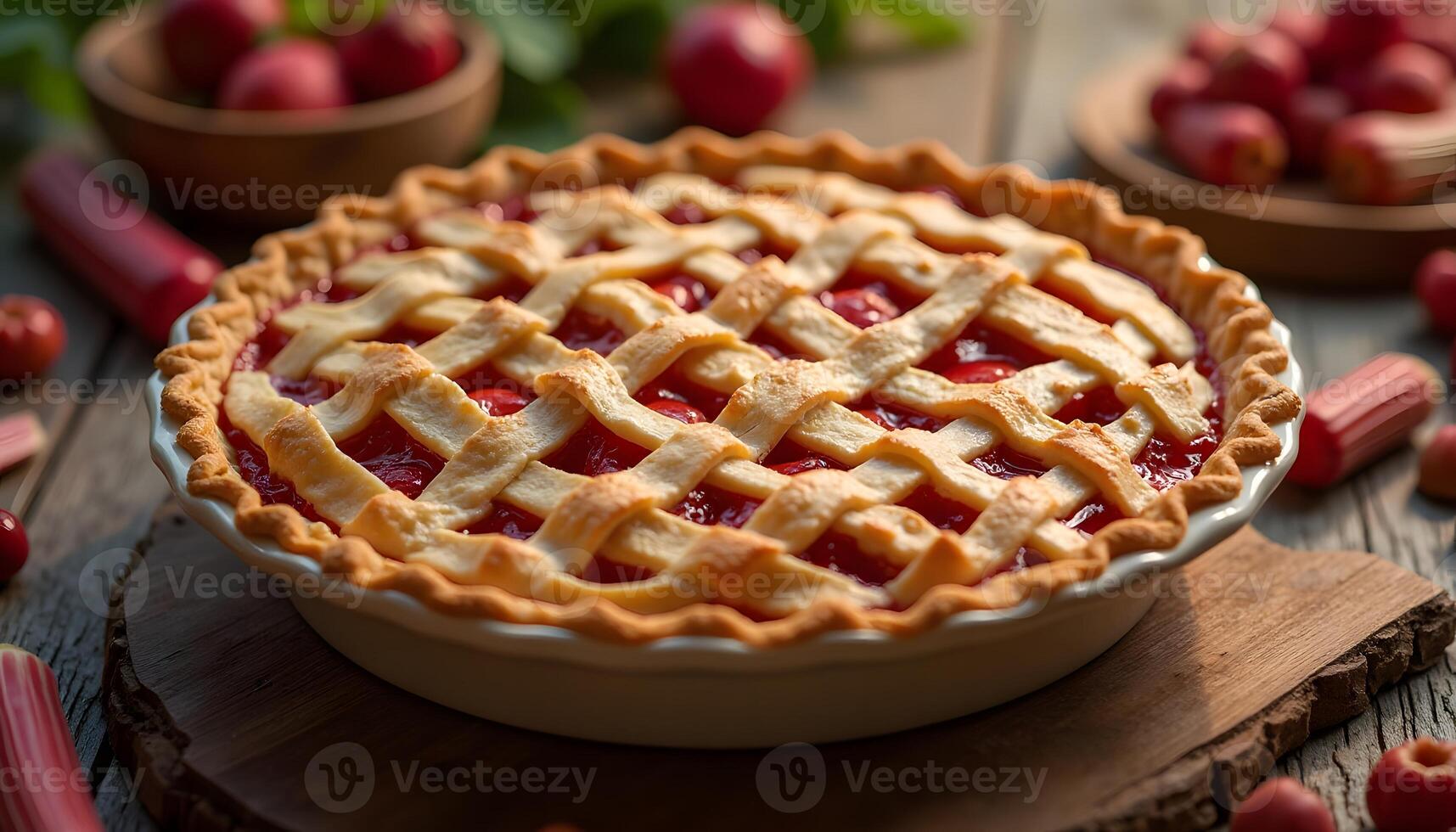 Rhubarb Pie with Lattice Crust photo