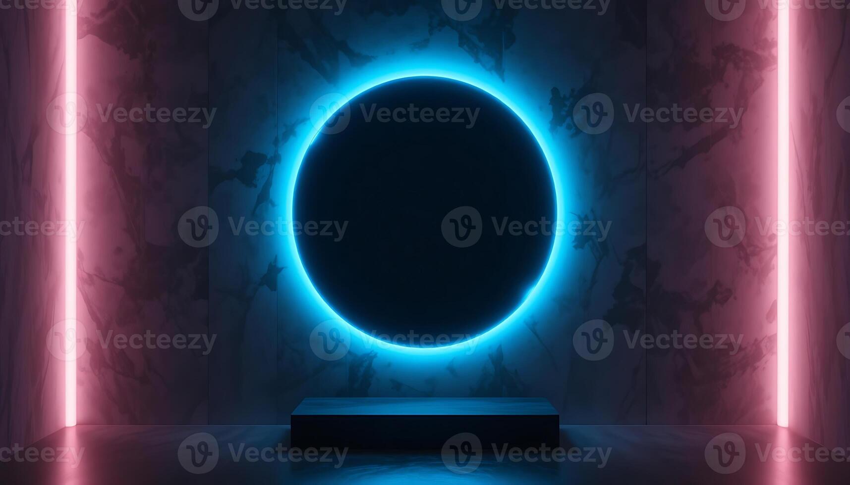 Abstract Glowing Circle with Pedestal photo