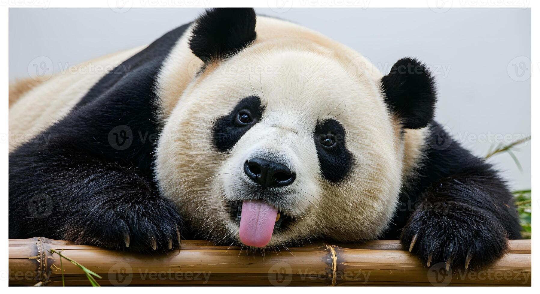 Lazy Panda Sticking Out Tongue photo
