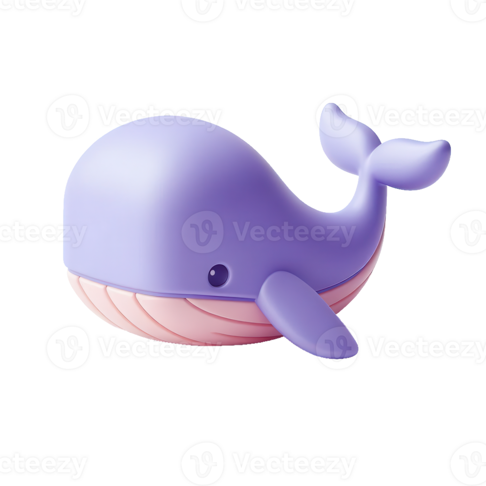 Adorable purple toy whale png