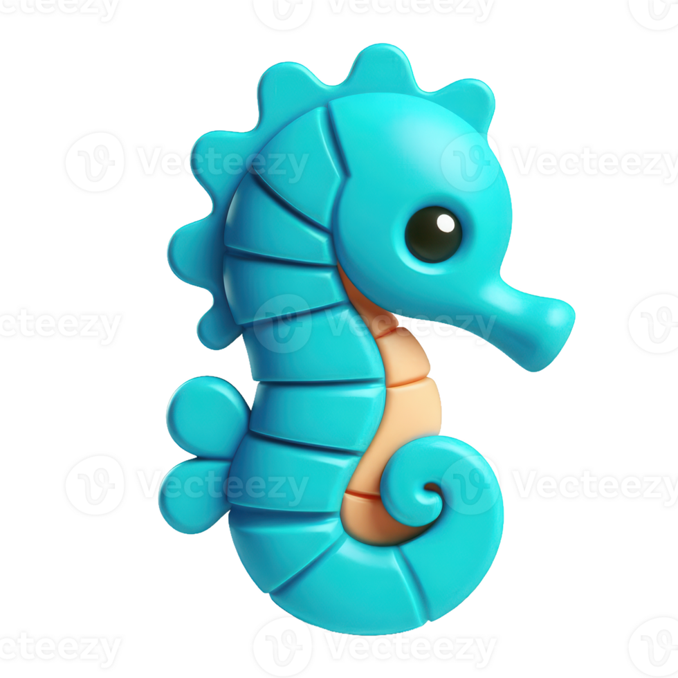 Whimsical turquoise seahorse stands out png