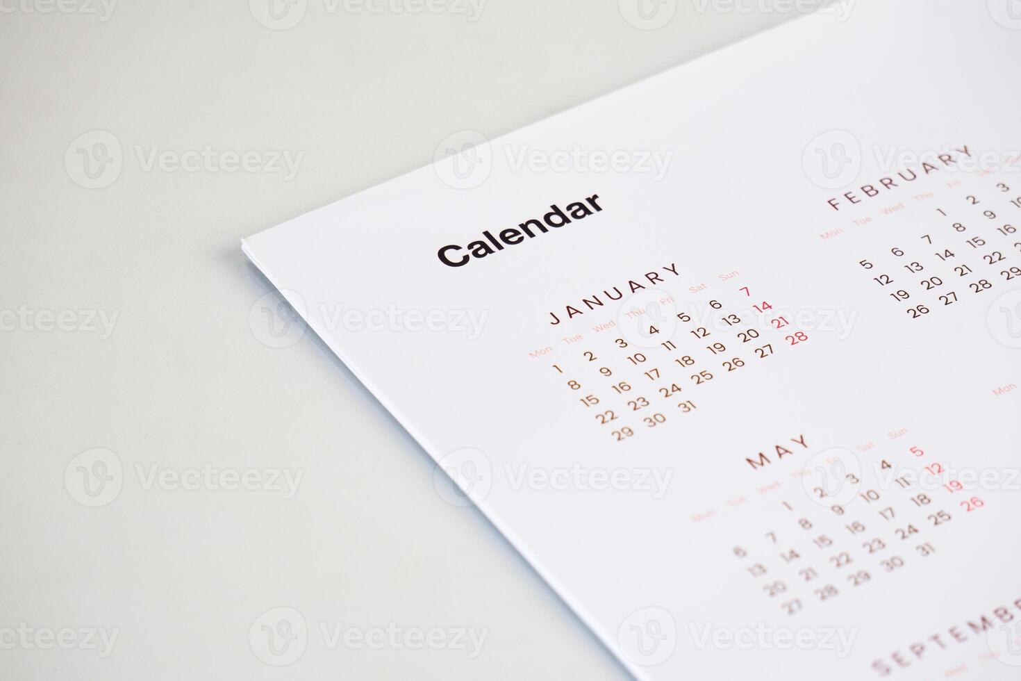calendar planner on white background photo