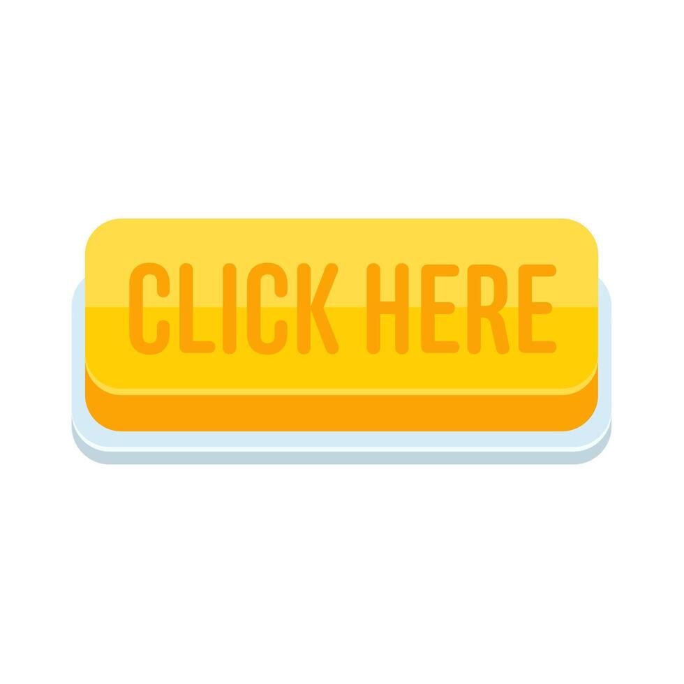 Bright yellow call-to-action button design vector