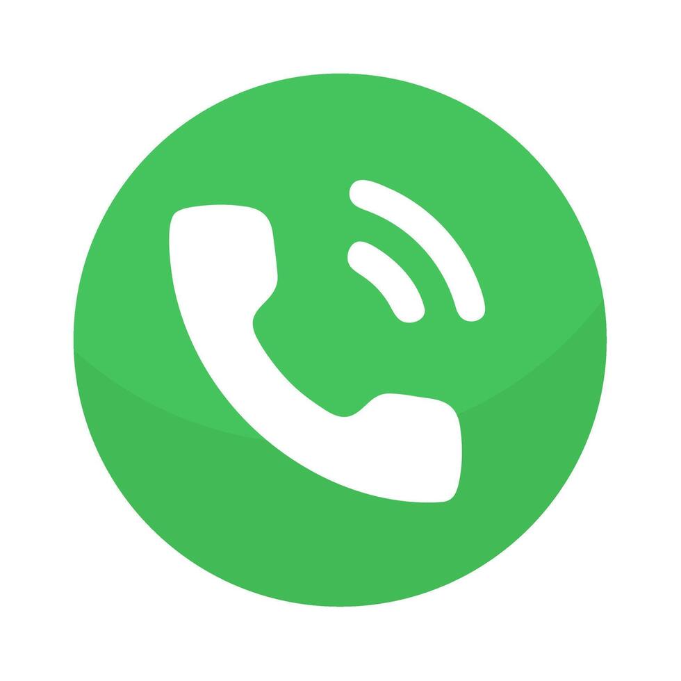 Green phone icon representing communication and connectivity vector