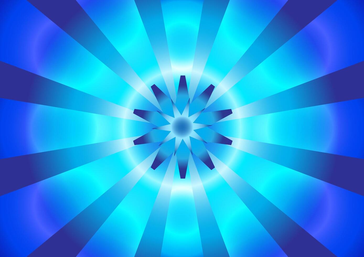 A blue and white abstract background with a starburst vector