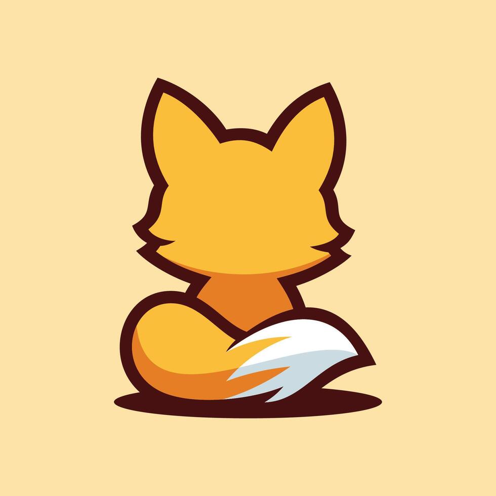Cute Fox Minimalist Design vector