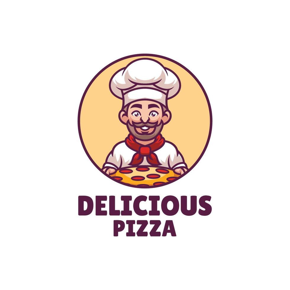 Delicious Pizza Mascot Logo vector