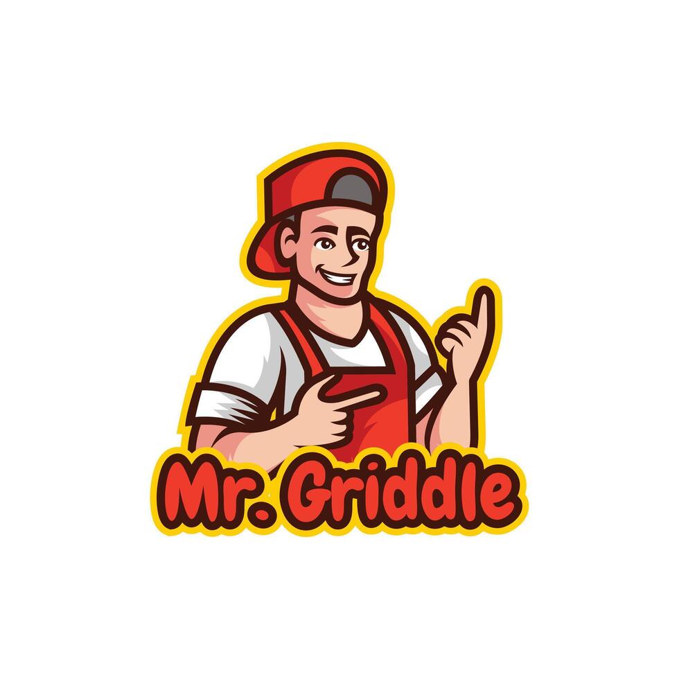 Mr. Griddle Mascot Logo vector