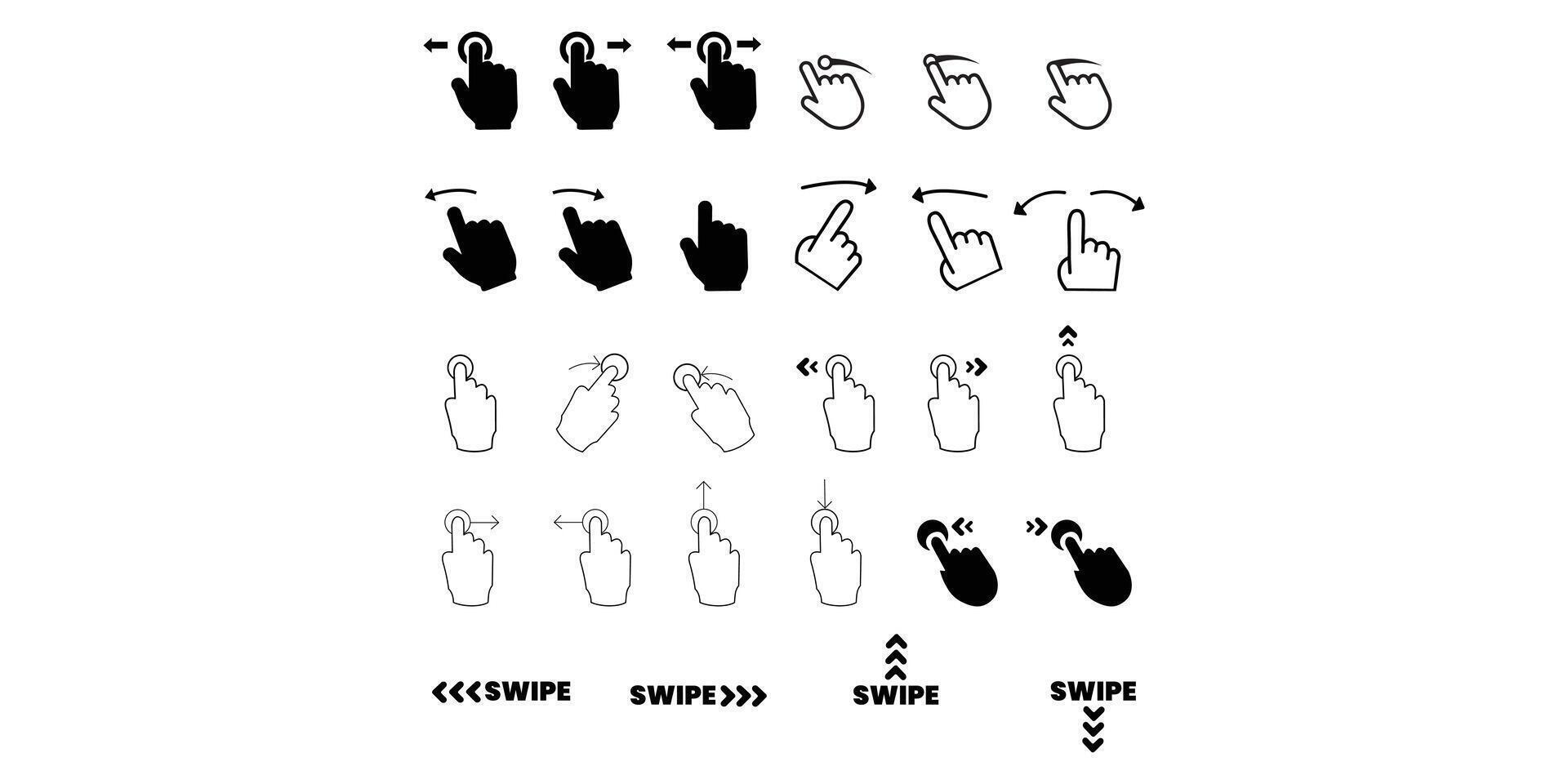 Swipe up, set of buttons for social media. Black arrows, buttons and web icons for advertising and marketing in social media applications. Scroll or swipe up, Text swipe up, Flat design icons vector