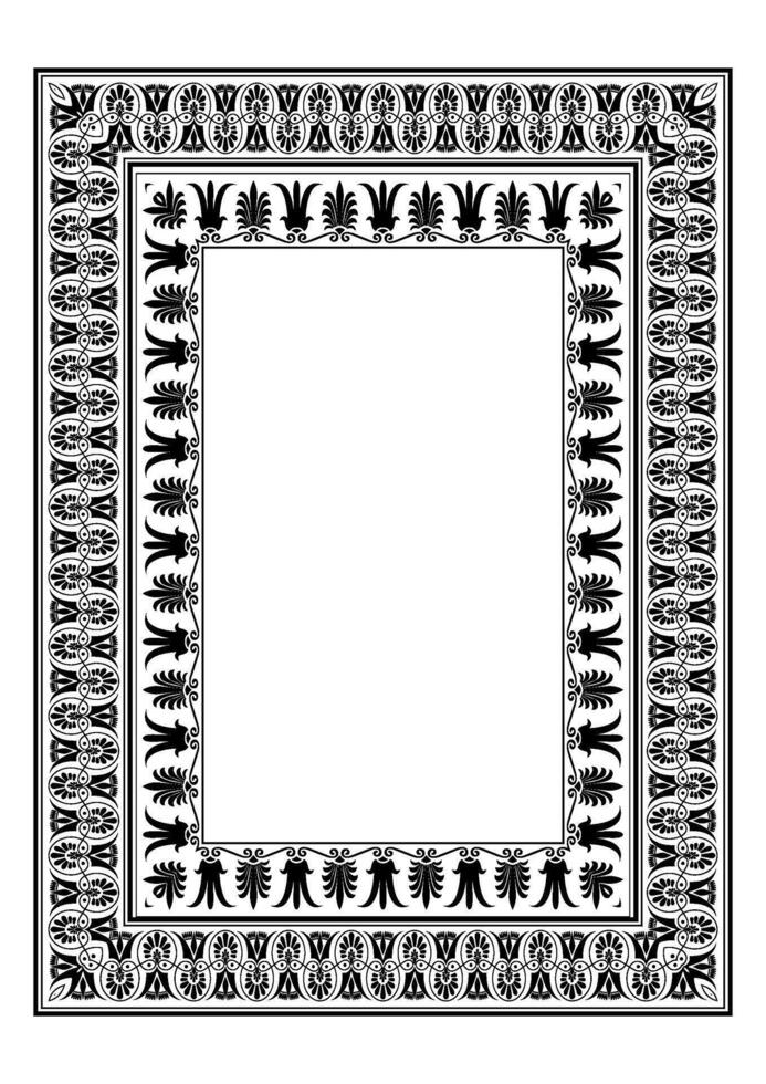 Vertical european ornament frame. A4 format. . European pattern frame. Template for creating certificates, gift vouchers, postcards, diplomas, embroidery, sandblasting. vector