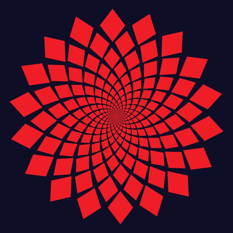 Artistic red Spiral Flower Pattern vector