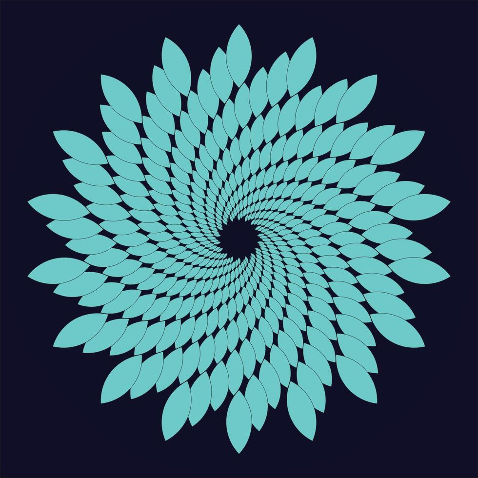 Floral Spiral Mandala Art vector