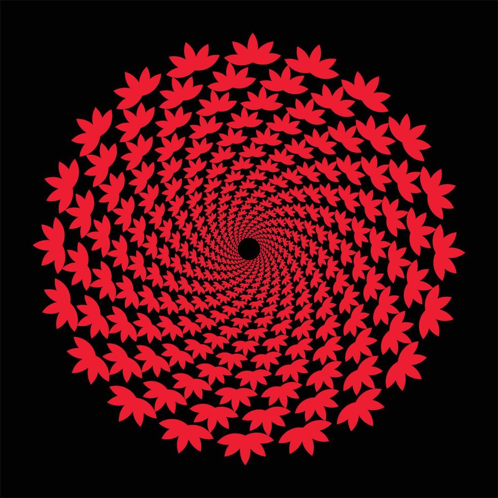 red Petal-Inspired Geometric Artwork vector