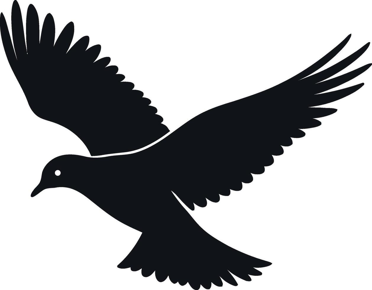 A Black Flying Bird Silhouette Design. vector