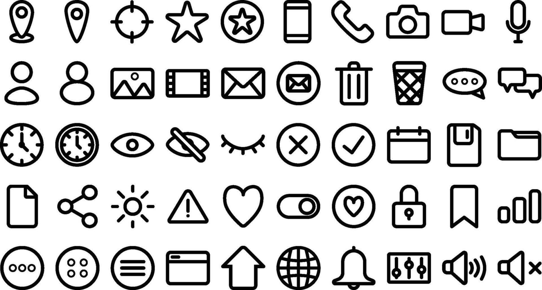 50 Essential Icons vector