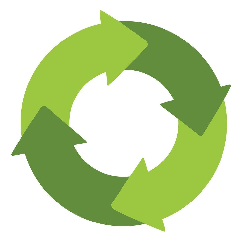 Green circular arrows diagram isolated on white background vector