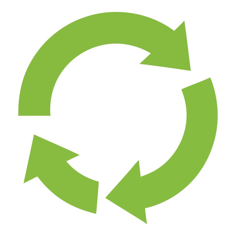 Green circular arrows recycle symbol isolated on white background vector