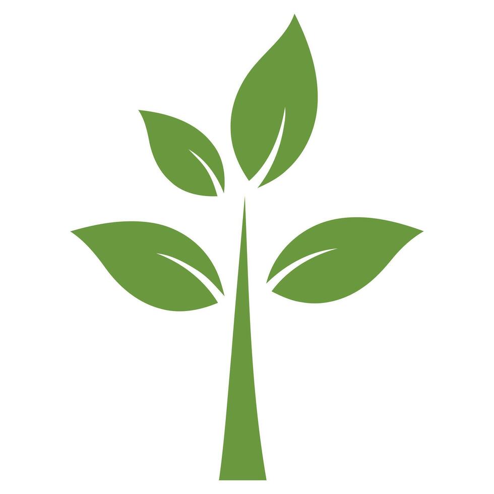 Simple green plant icon graphic isolated on white background vector