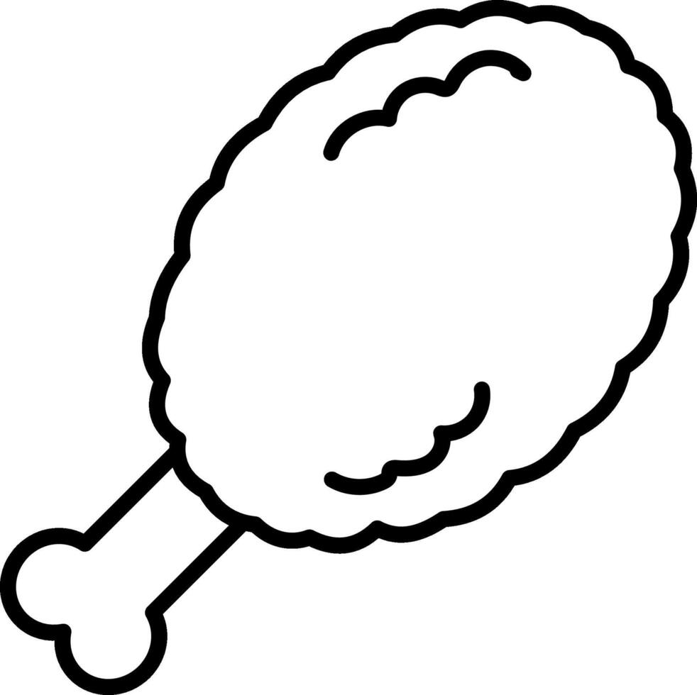 Fried chicken icon, minimal fast food icon vector